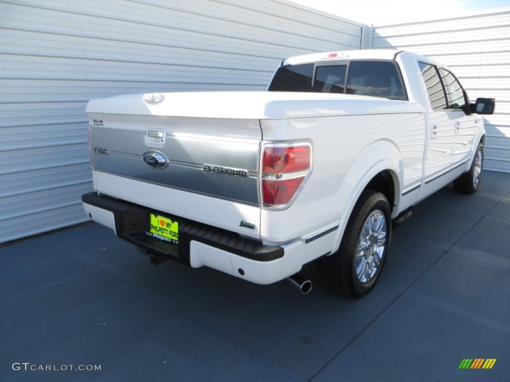 2010 F150 Platinum SuperCrew - White Platinum Metallic Tri Coat / Sienna Brown Leather/Black photo #4