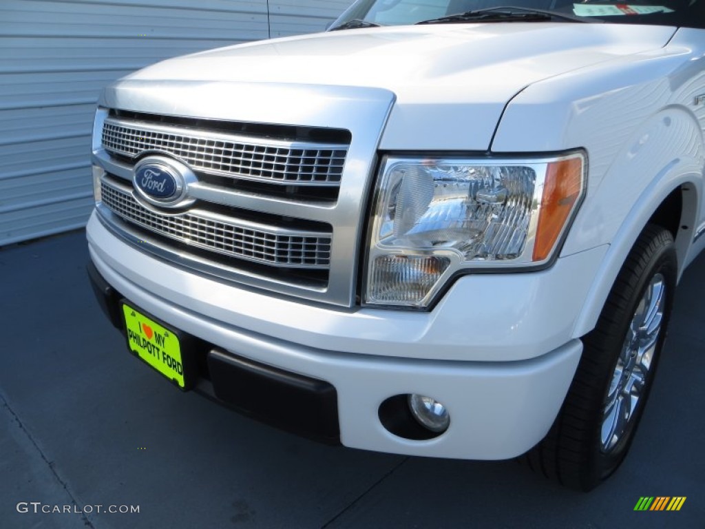 2010 F150 Platinum SuperCrew - White Platinum Metallic Tri Coat / Sienna Brown Leather/Black photo #11