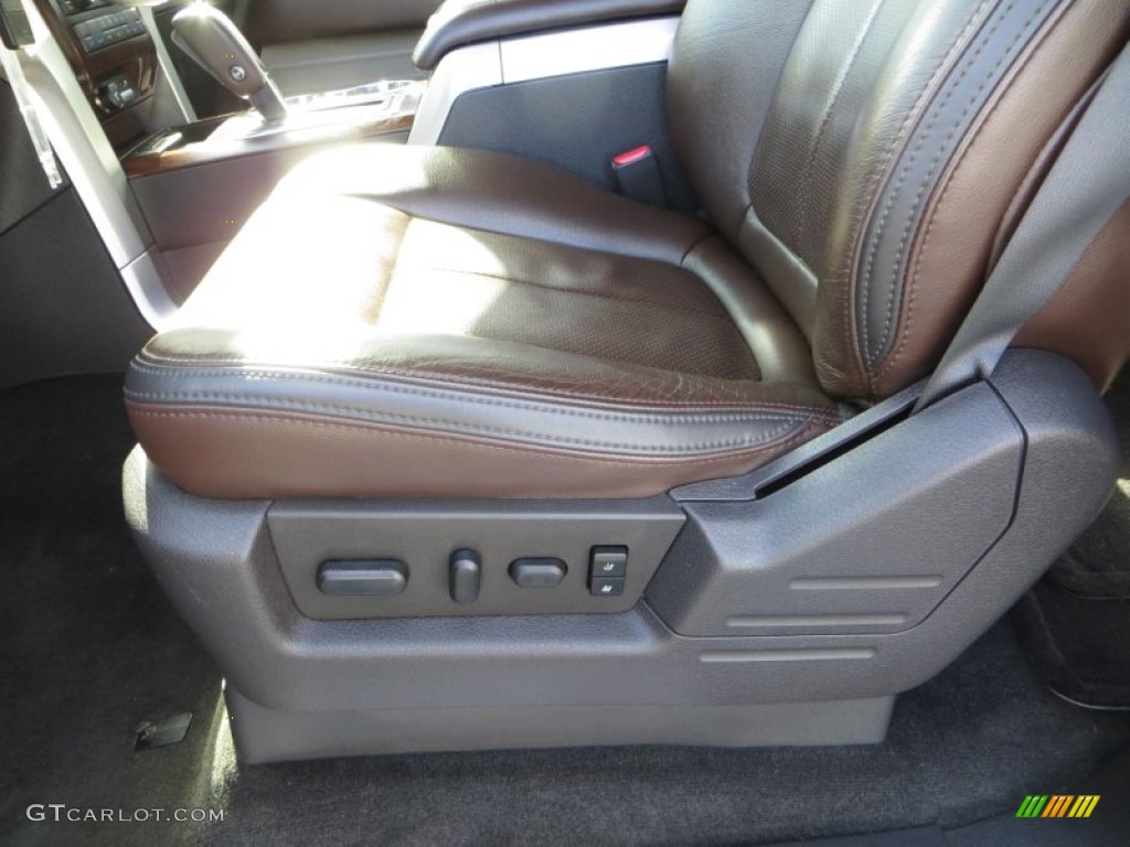 2010 F150 Platinum SuperCrew - White Platinum Metallic Tri Coat / Sienna Brown Leather/Black photo #40