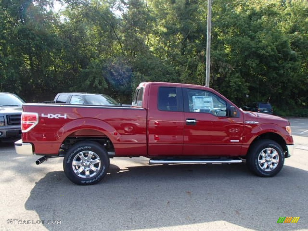 2013 F150 XLT SuperCab 4x4 - Ruby Red Metallic / Steel Gray photo #1