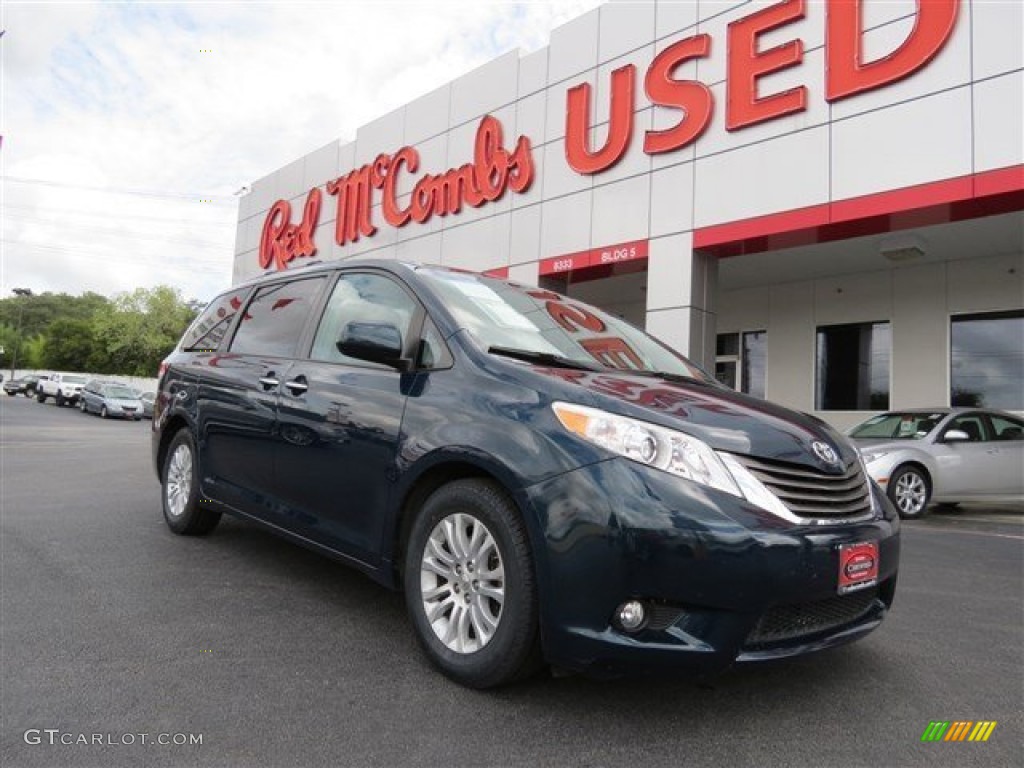 2011 Sienna XLE - South Pacific Blue Pearl / Bisque photo #1