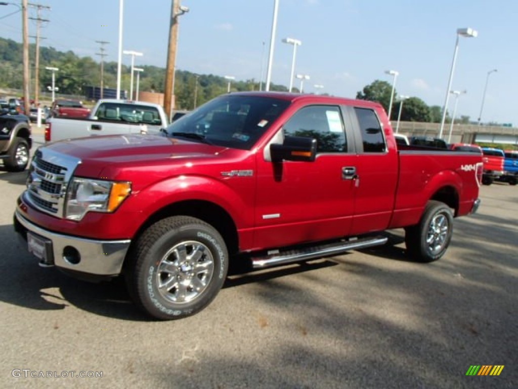 2013 F150 XLT SuperCab 4x4 - Ruby Red Metallic / Steel Gray photo #5