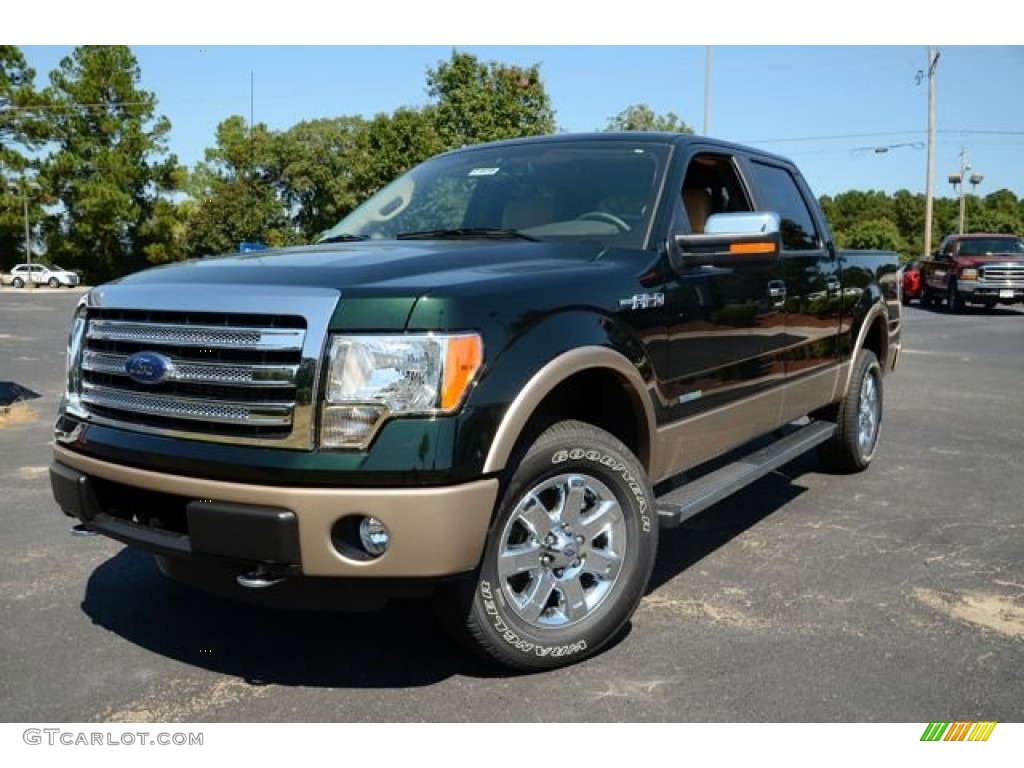 2013 F150 Lariat SuperCrew 4x4 - Green Gem Metallic / Adobe photo #1