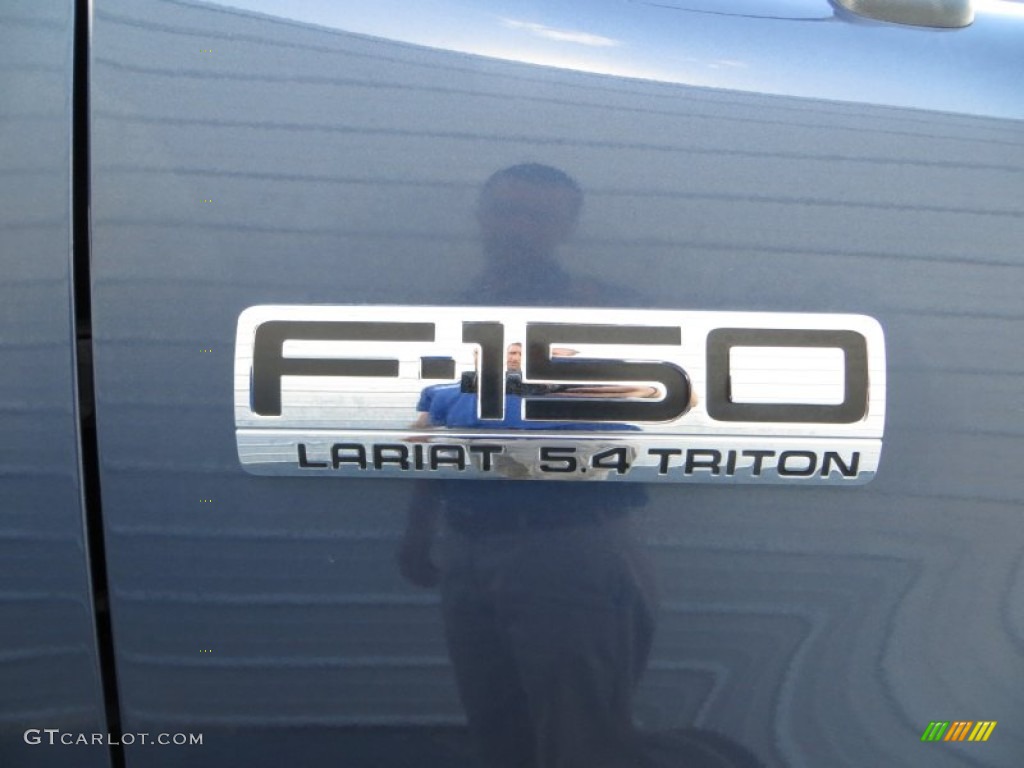 2005 F150 Lariat SuperCrew 4x4 - Medium Wedgewood Blue Metallic / Tan photo #16