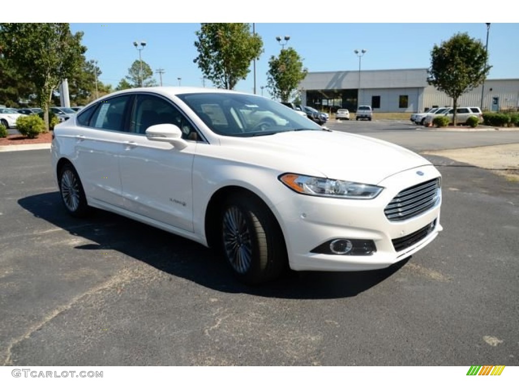 2014 Fusion Hybrid Titanium - White Platinum / Charcoal Black photo #3