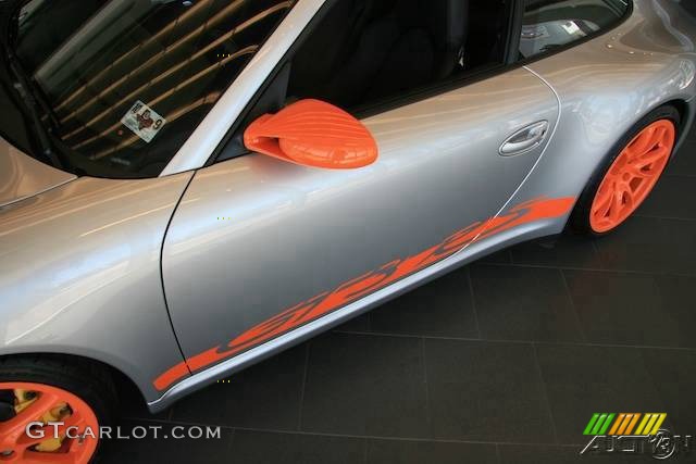 2007 911 GT3 RS - Arctic Silver Metallic/Orange / Black photo #49