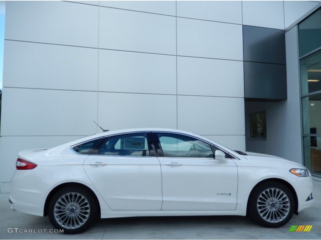 White Platinum 2014 Ford Fusion Hybrid Titanium Exterior Photo #85949736