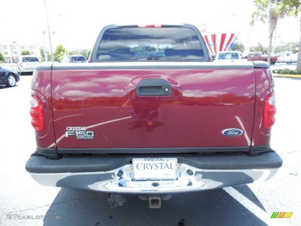 2003 F150 XLT SuperCrew - Burgundy Red Metallic / Medium Parchment Beige photo #7