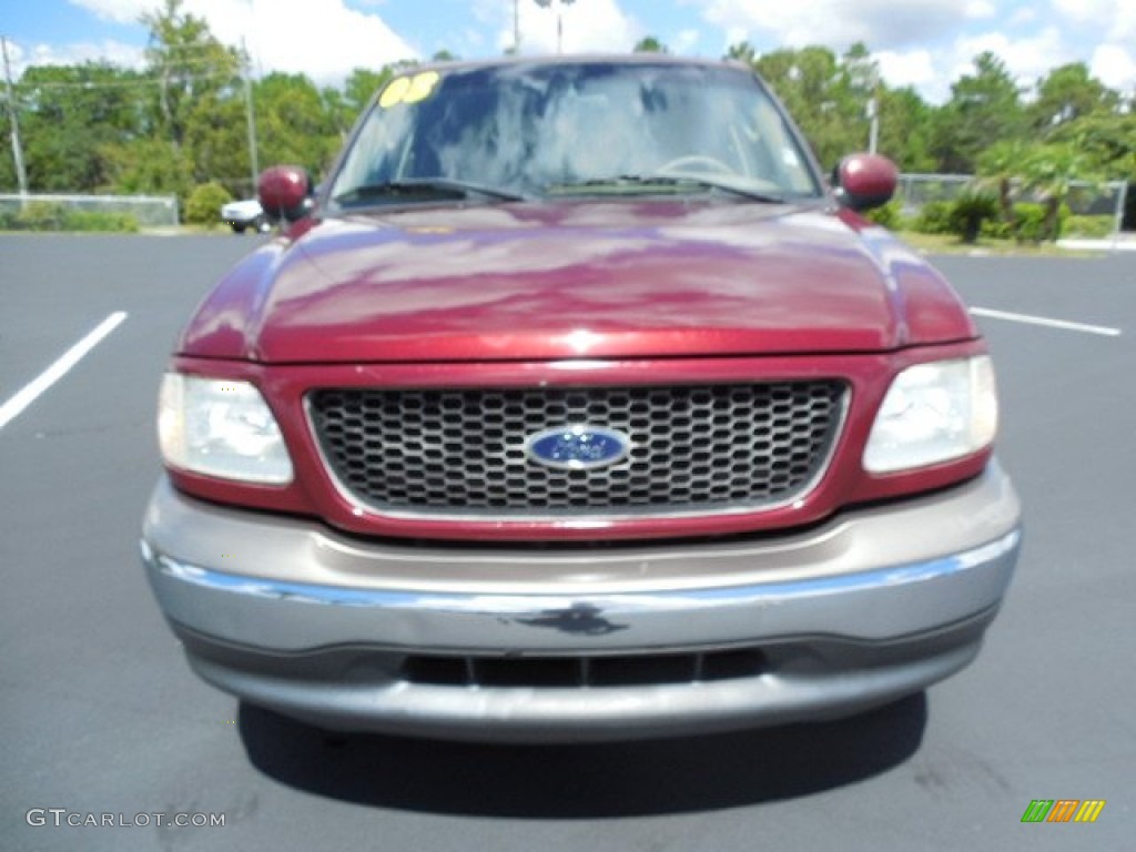 2003 F150 XLT SuperCrew - Burgundy Red Metallic / Medium Parchment Beige photo #13