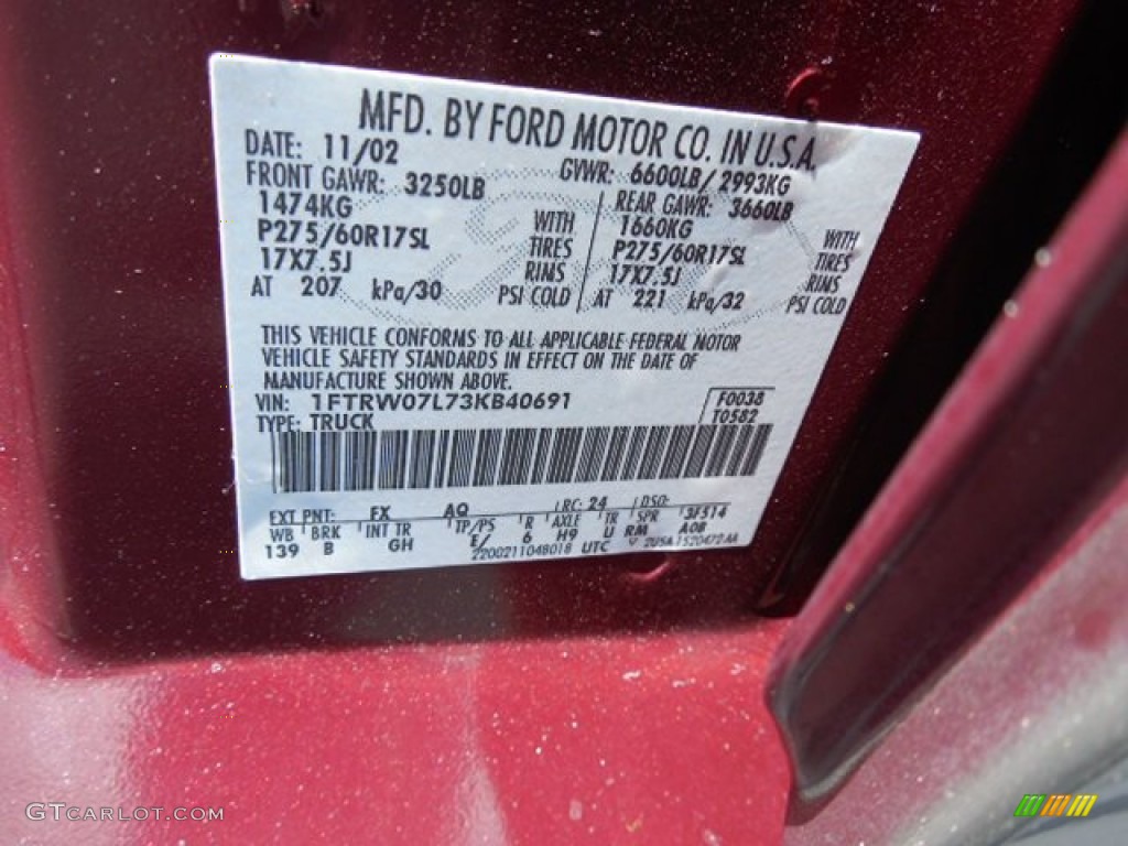 2003 F150 XLT SuperCrew - Burgundy Red Metallic / Medium Parchment Beige photo #22