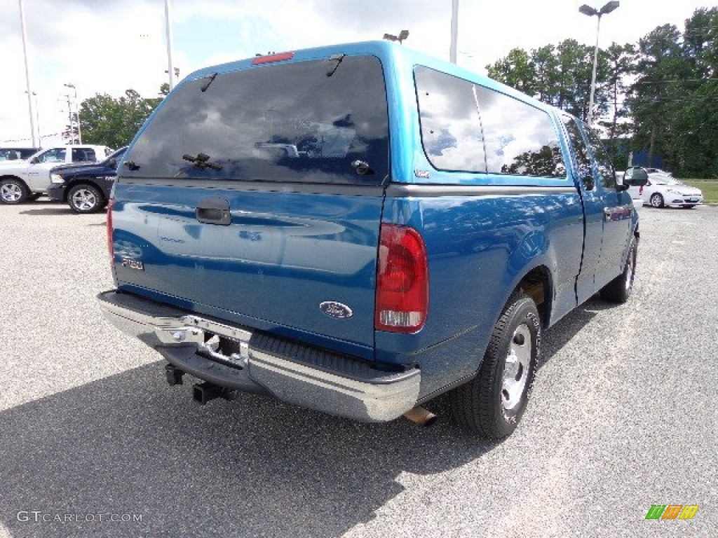 2000 F150 XL Extended Cab - Island Blue Metallic / Medium Graphite photo #13
