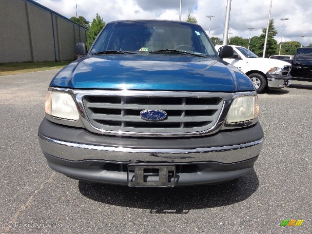 2000 F150 XL Extended Cab - Island Blue Metallic / Medium Graphite photo #17