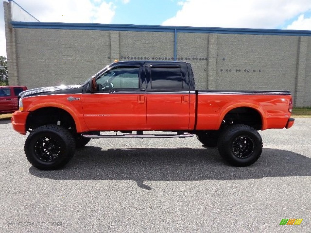 2004 F250 Super Duty Harley Davidson Crew Cab 4x4 - Black/Competition Orange / Black photo #12