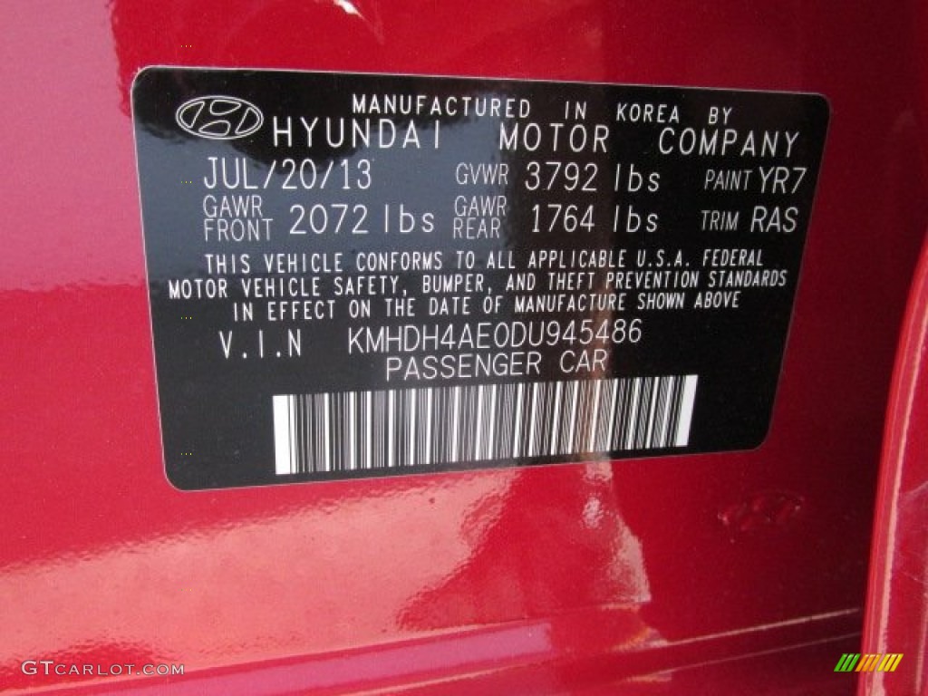 2013 Elantra GLS - Red / Gray photo #15