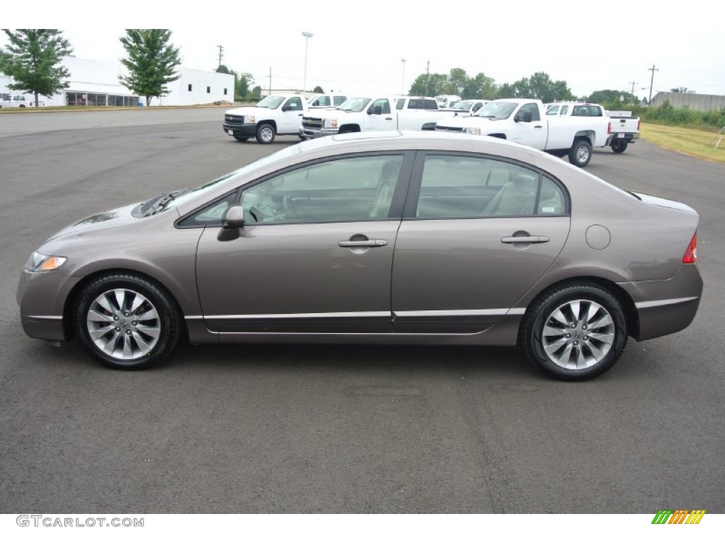 Polished Metal Metallic 2009 Honda Civic EX Sedan Exterior Photo #85960066