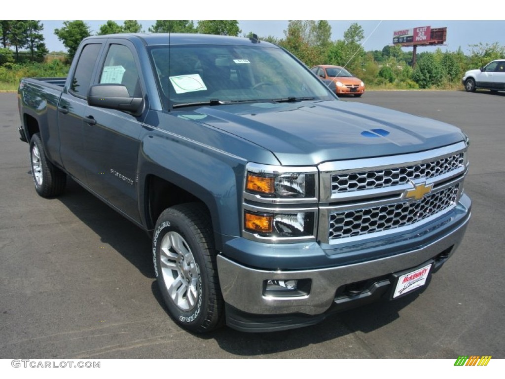 2014 Silverado 1500 LT Double Cab 4x4 - Blue Granite Metallic / Jet Black photo #1