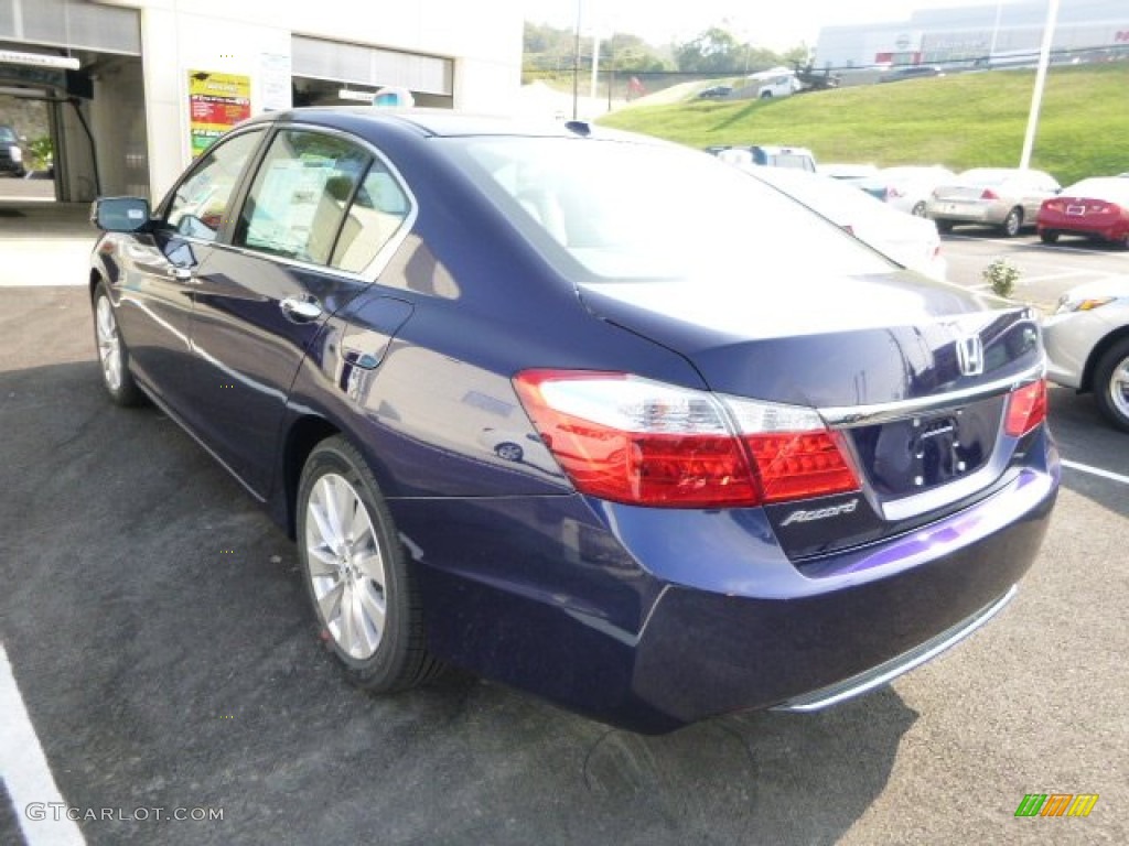 2014 Accord EX-L Sedan - Obsidian Blue Pearl / Gray photo #5