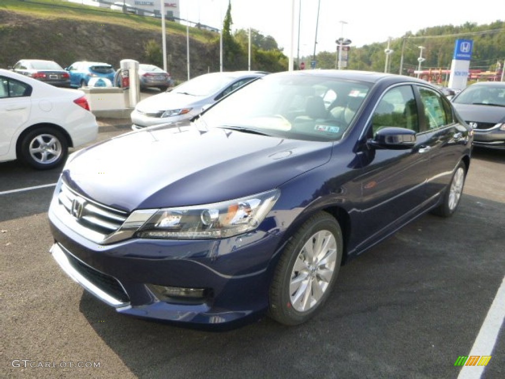 2014 Accord EX-L Sedan - Obsidian Blue Pearl / Gray photo #7