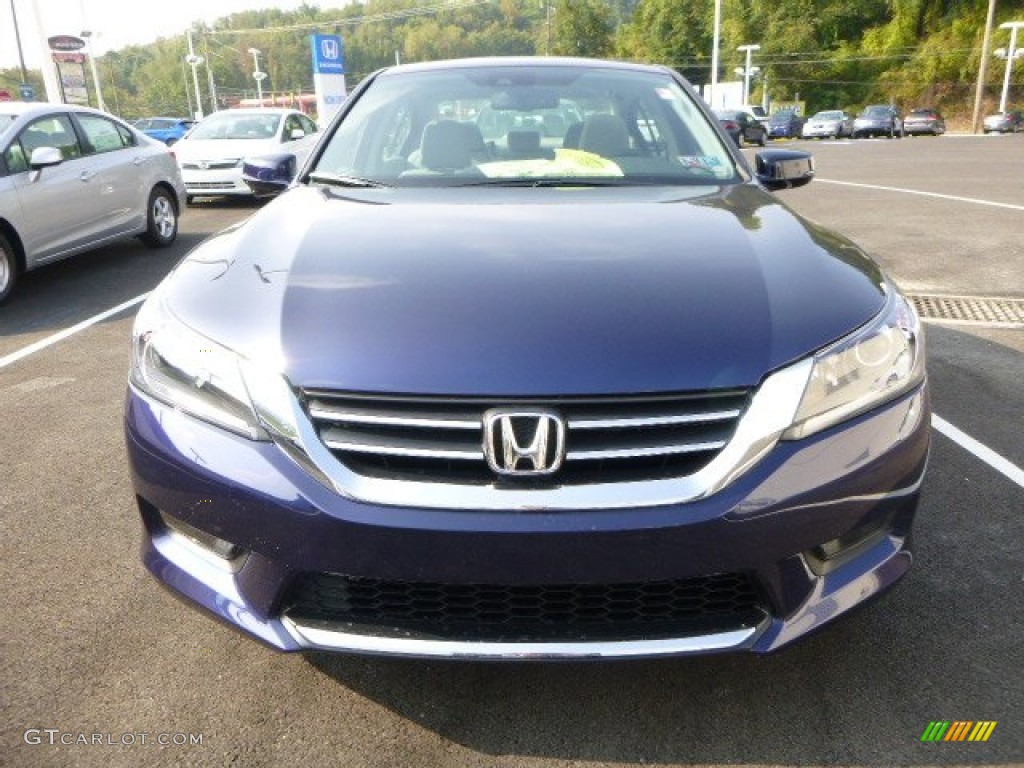 2014 Accord EX-L Sedan - Obsidian Blue Pearl / Gray photo #8