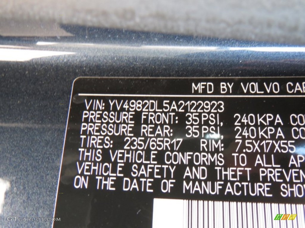 2010 XC60 3.2 - Barents Blue Metallic / Anthracite photo #14