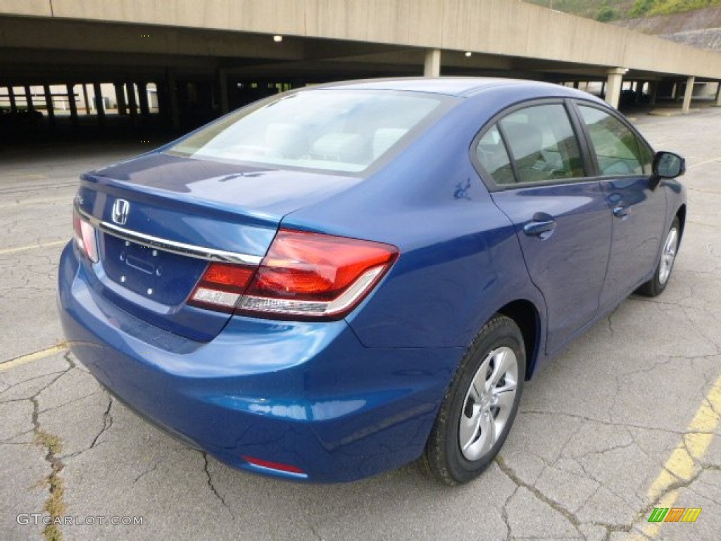 2013 Civic LX Sedan - Dyno Blue Pearl / Gray photo #3