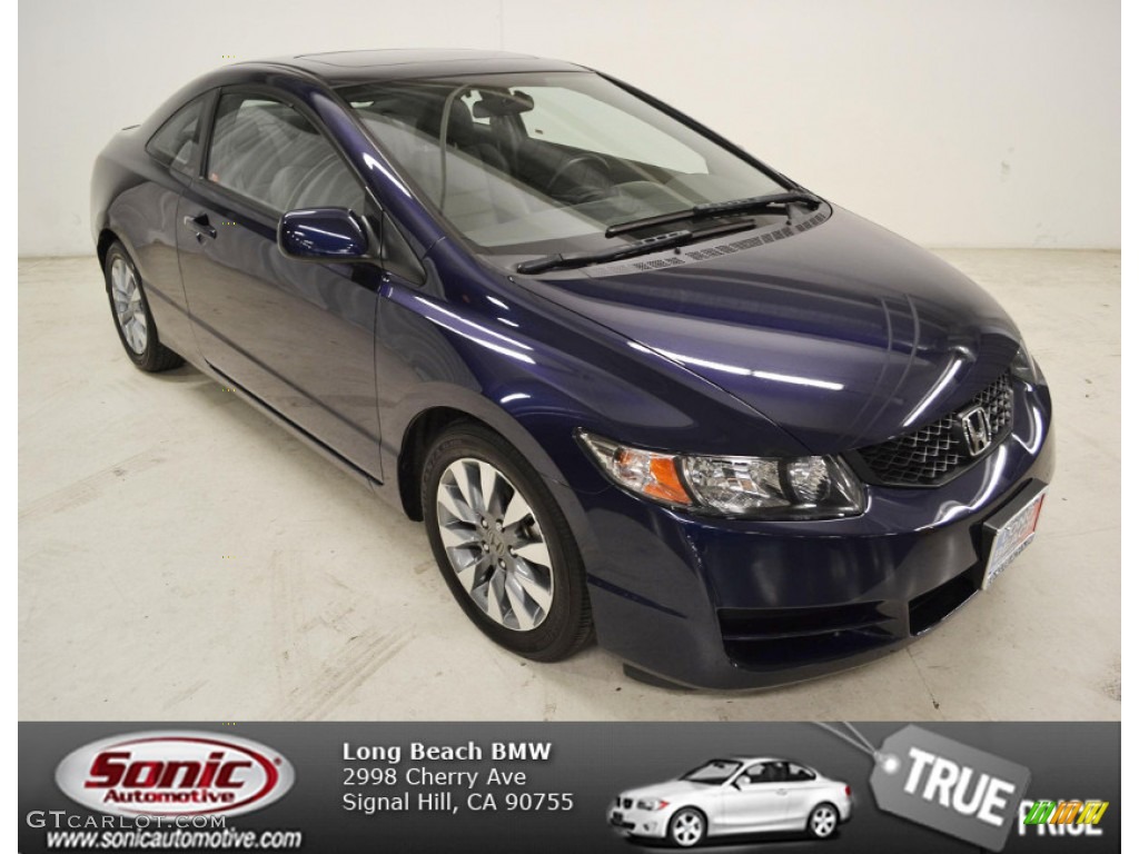2009 Civic EX-L Coupe - Royal Blue Pearl / Gray photo #1