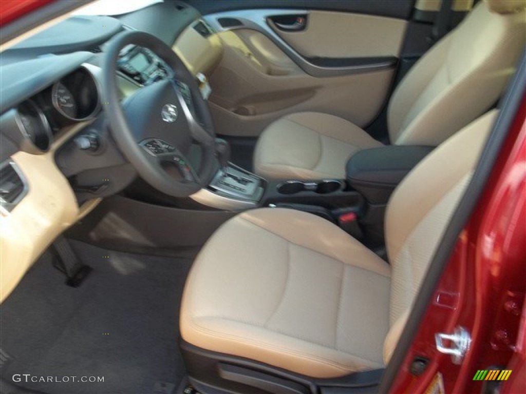 2013 Elantra GLS - Sparkling Ruby / Beige photo #4
