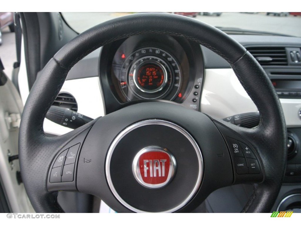 2013 Fiat 500 Sport Sport Nero/Nero (Black/Black) Steering Wheel Photo #85972953