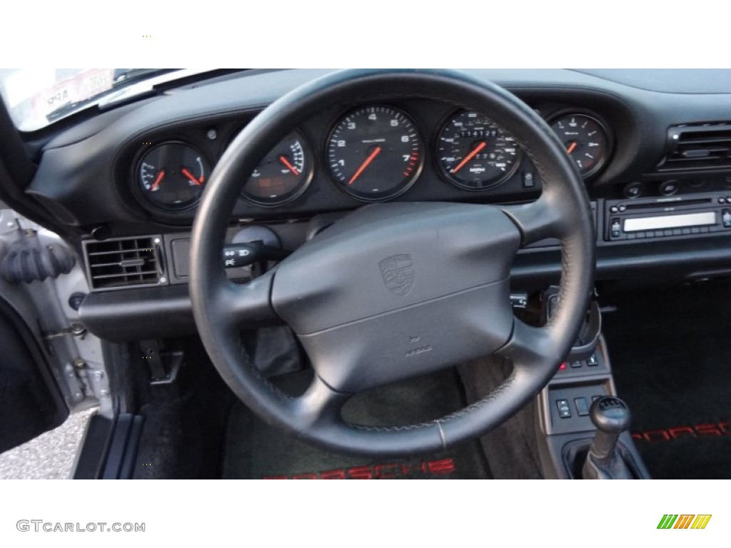 1998 Porsche 911 Carrera Cabriolet Black Steering Wheel Photo #85973367