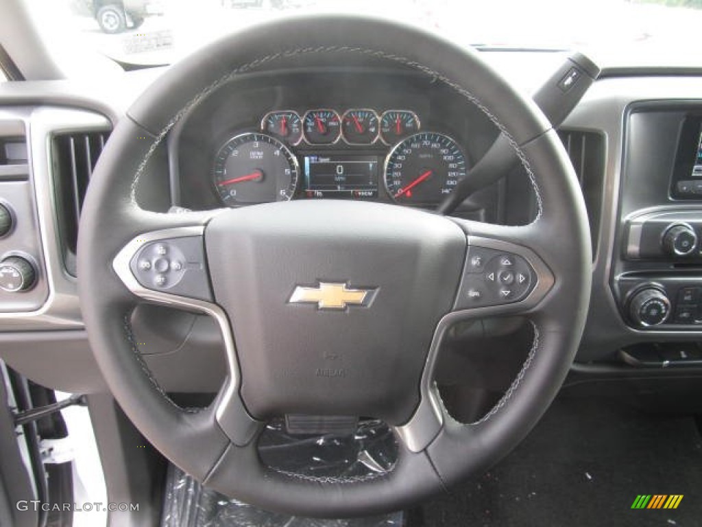 2014 Chevrolet Silverado 1500 LT Double Cab 4x4 Jet Black Steering Wheel Photo #85975836