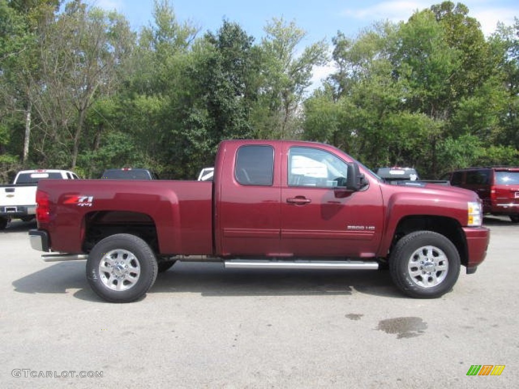 2013 Silverado 2500HD LT Extended Cab 4x4 - Deep Ruby Metallic / Ebony photo #8