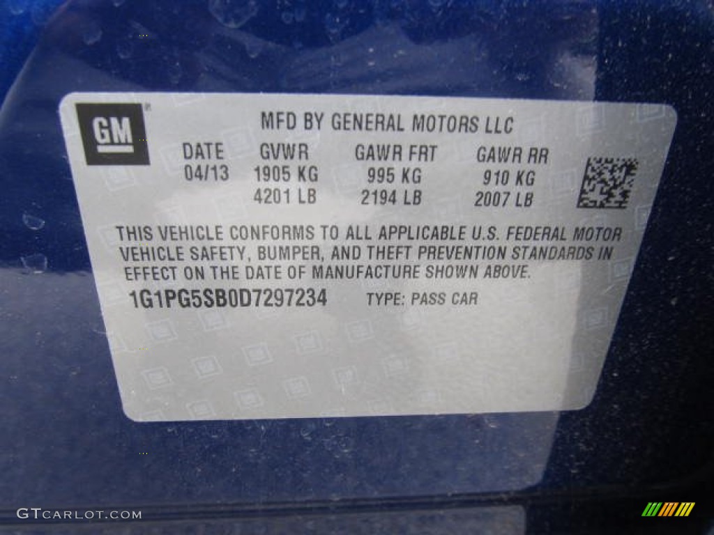 2013 Cruze LTZ/RS - Blue Topaz Metallic / Jet Black photo #19