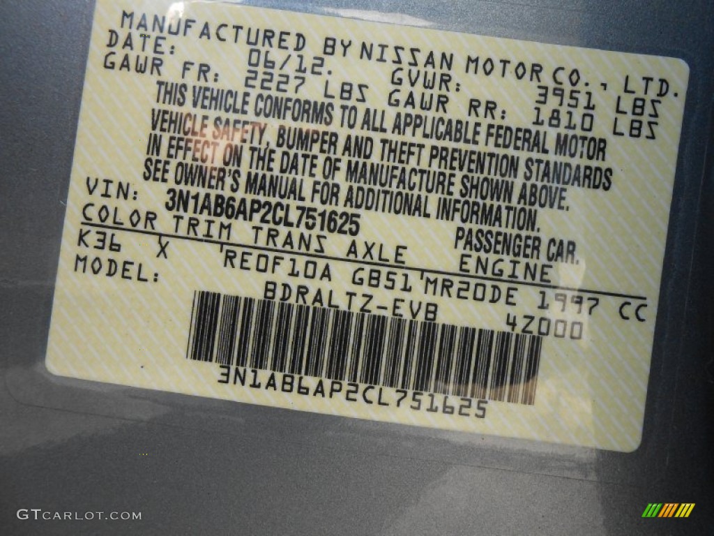 2012 Sentra 2.0 S - Magnetic Gray Metallic / Charcoal photo #23