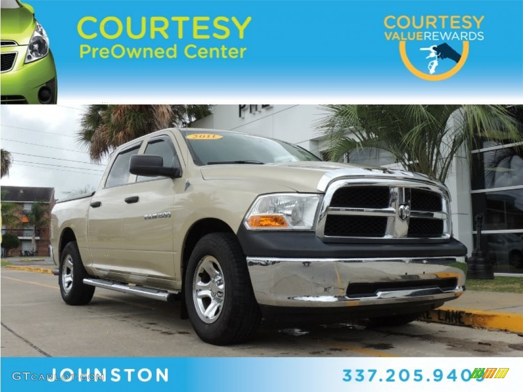 2011 Ram 1500 ST Crew Cab - White Gold / Dark Slate Gray/Medium Graystone photo #1