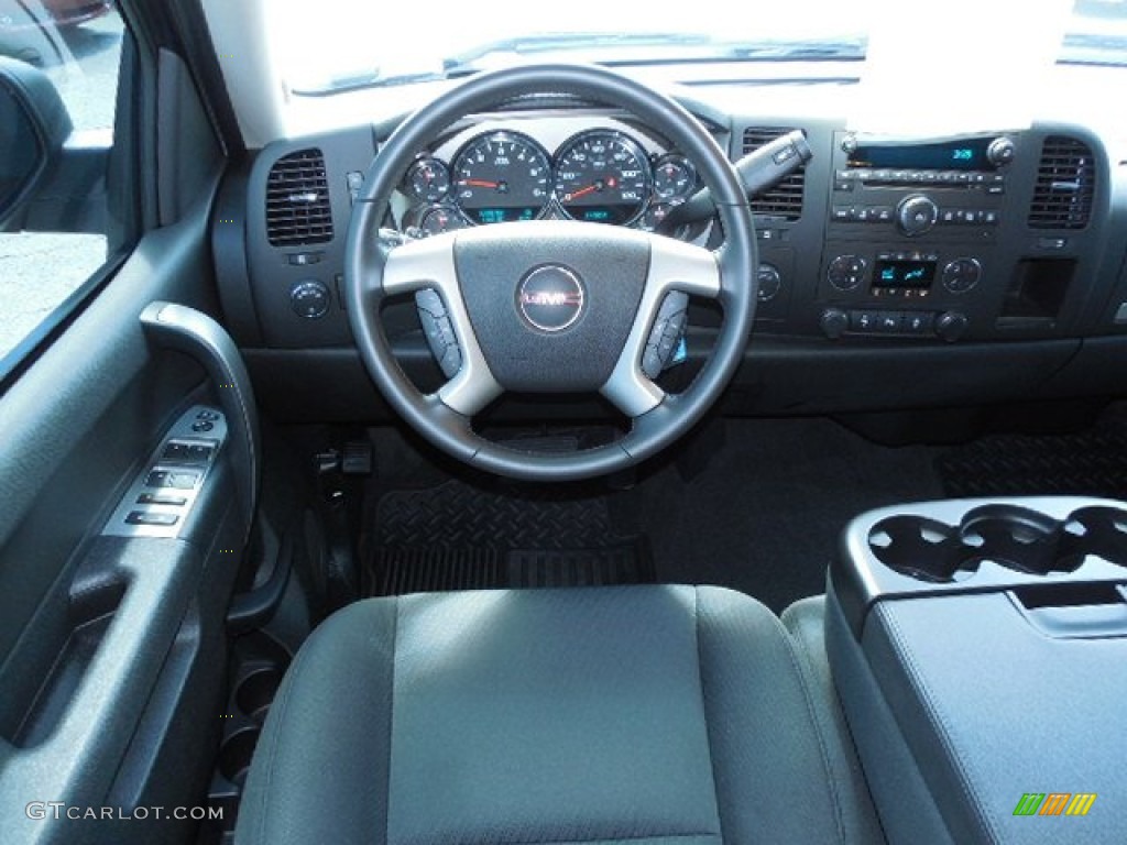 2013 Sierra 1500 SLE Crew Cab 4x4 - Stealth Gray Metallic / Ebony photo #6