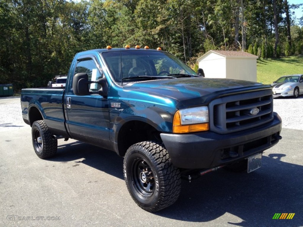 1999 F350 Super Duty XL Regular Cab 4x4 - Dark Tourmaline Metallic / Medium Graphite photo #3