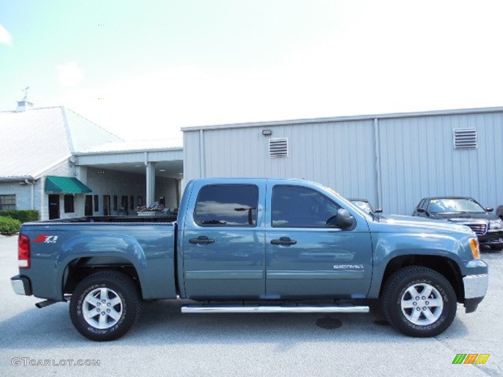 2013 Sierra 1500 SLE Crew Cab 4x4 - Stealth Gray Metallic / Ebony photo #9