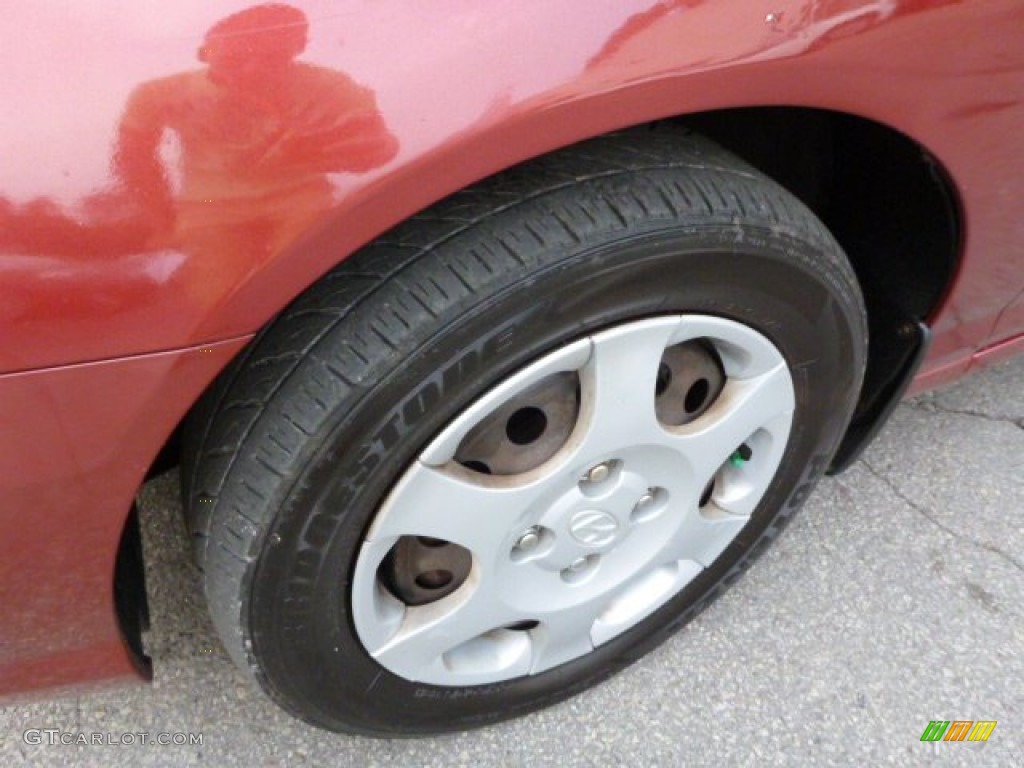 2002 Elantra GLS Sedan - Chianti Red / Beige photo #11