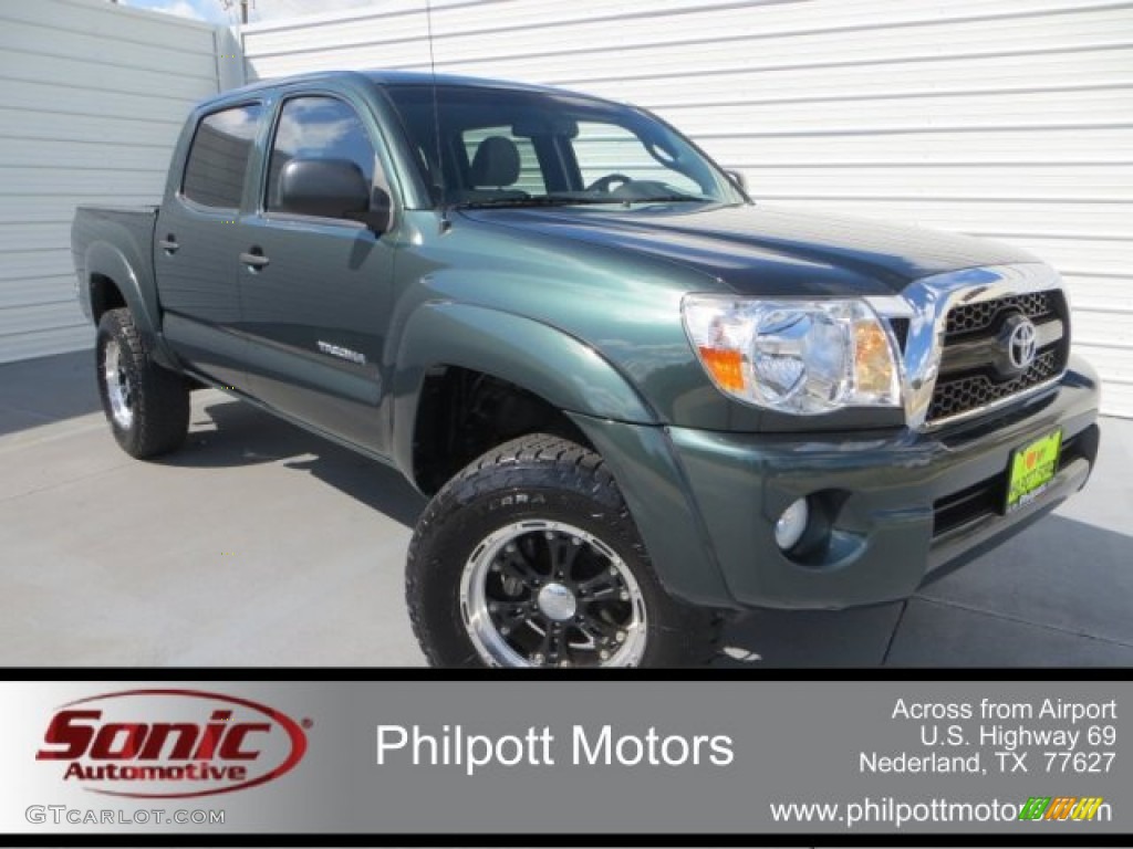 2011 Tacoma V6 SR5 PreRunner Double Cab - Timberland Green Mica / Graphite Gray photo #1