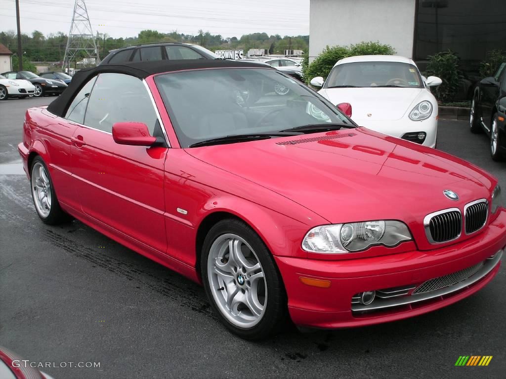 2002 3 Series 330i Convertible - Electric Red / Black photo #2