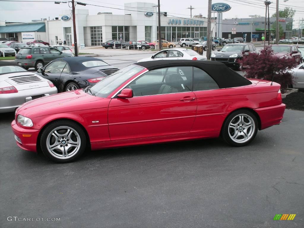 2002 3 Series 330i Convertible - Electric Red / Black photo #3