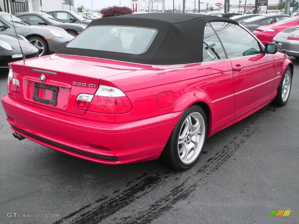 2002 3 Series 330i Convertible - Electric Red / Black photo #7