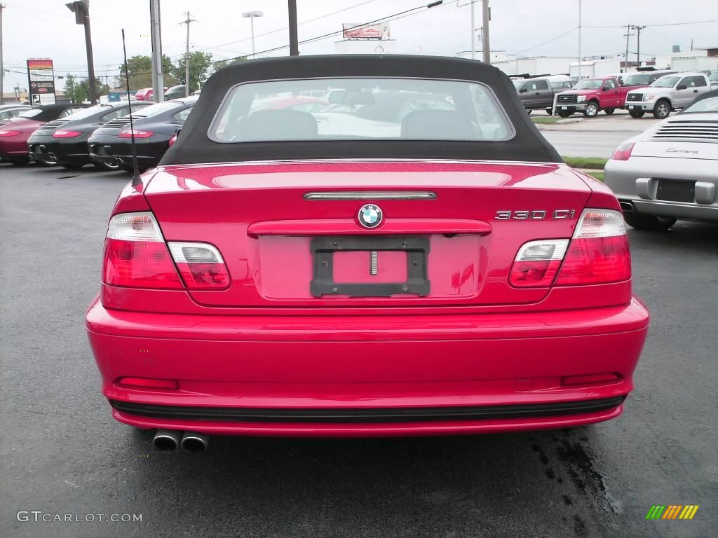 2002 3 Series 330i Convertible - Electric Red / Black photo #8