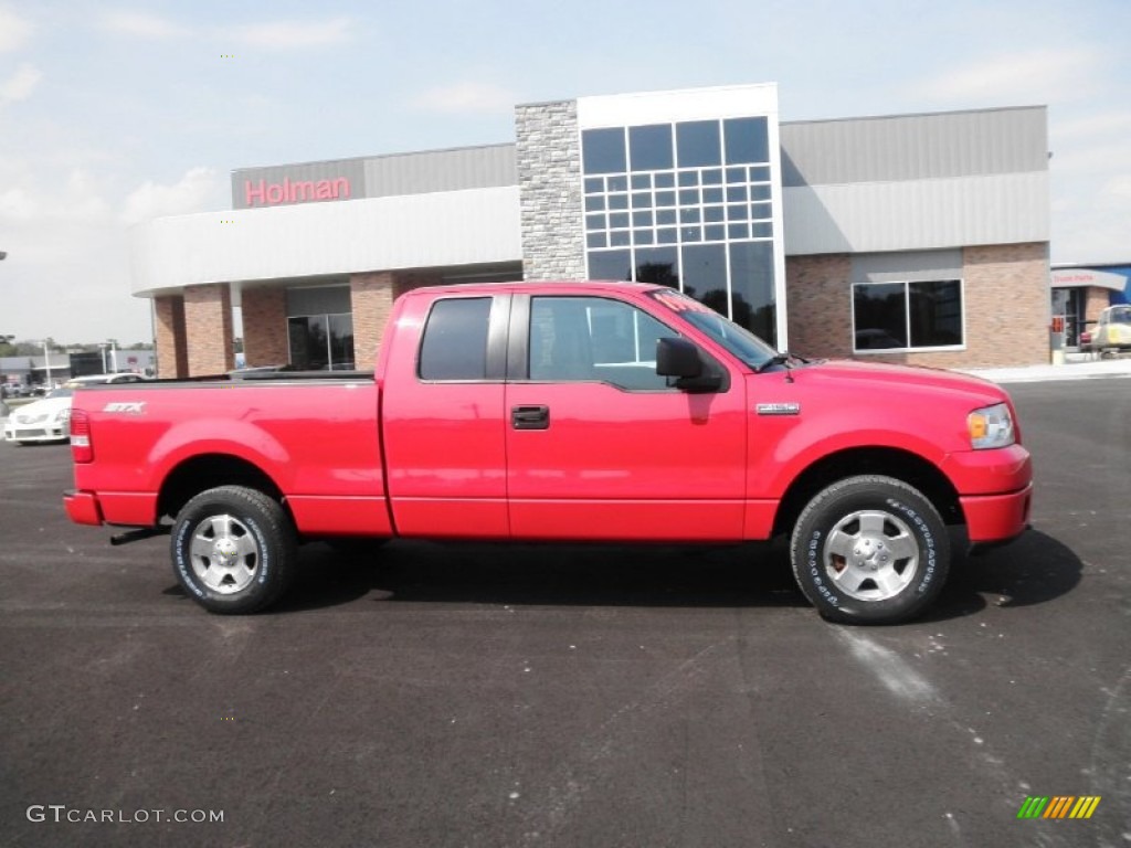 2007 F150 STX SuperCab 4x4 - Bright Red / Medium Flint photo #1