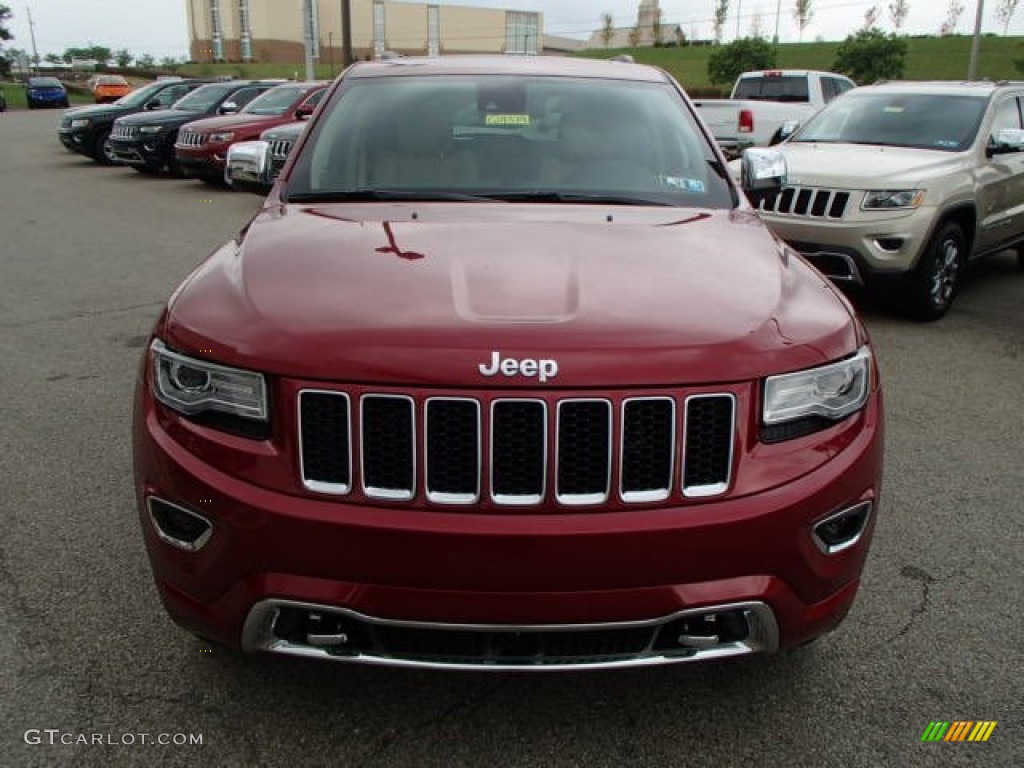 2014 Grand Cherokee Overland 4x4 - Deep Cherry Red Crystal Pearl / Overland Nepal Jeep Brown Light Frost photo #3