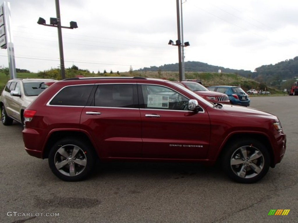 2014 Grand Cherokee Overland 4x4 - Deep Cherry Red Crystal Pearl / Overland Nepal Jeep Brown Light Frost photo #5