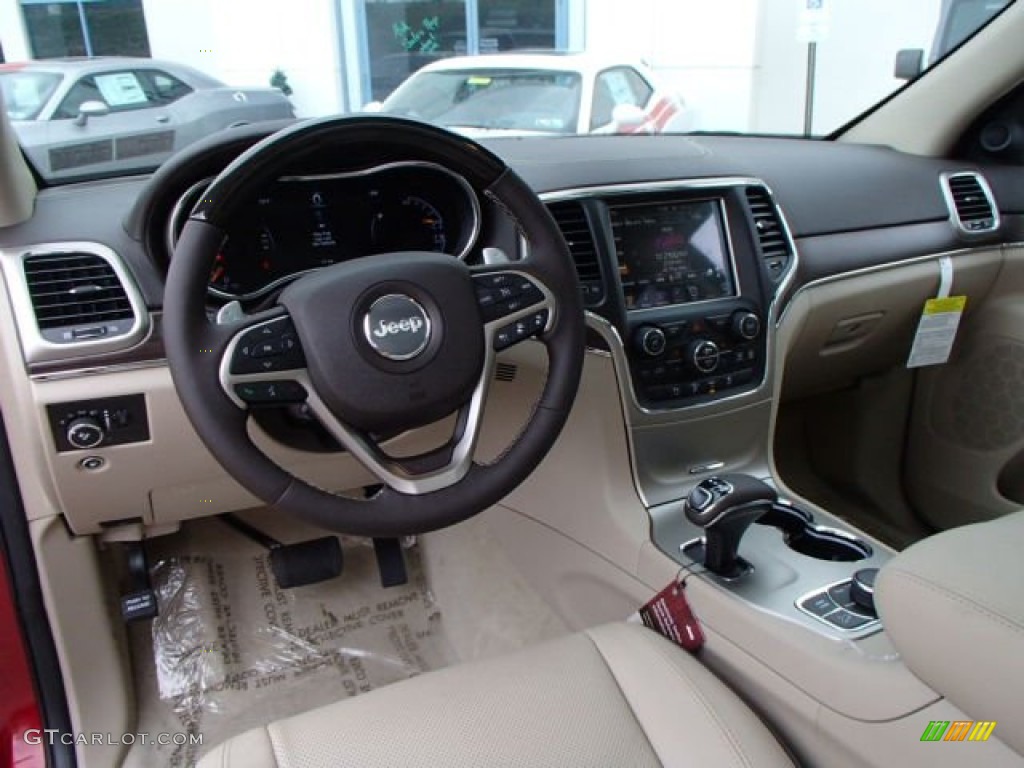 2014 Grand Cherokee Overland 4x4 - Deep Cherry Red Crystal Pearl / Overland Nepal Jeep Brown Light Frost photo #12