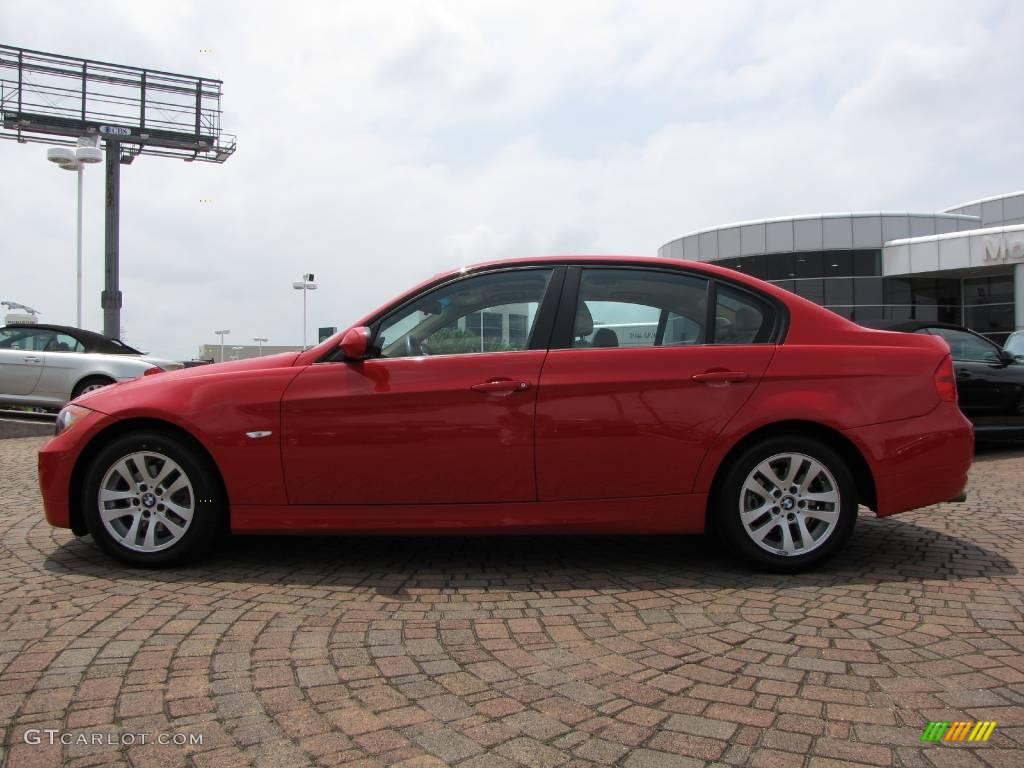 2006 3 Series 325i Sedan - Electric Red / Beige photo #2