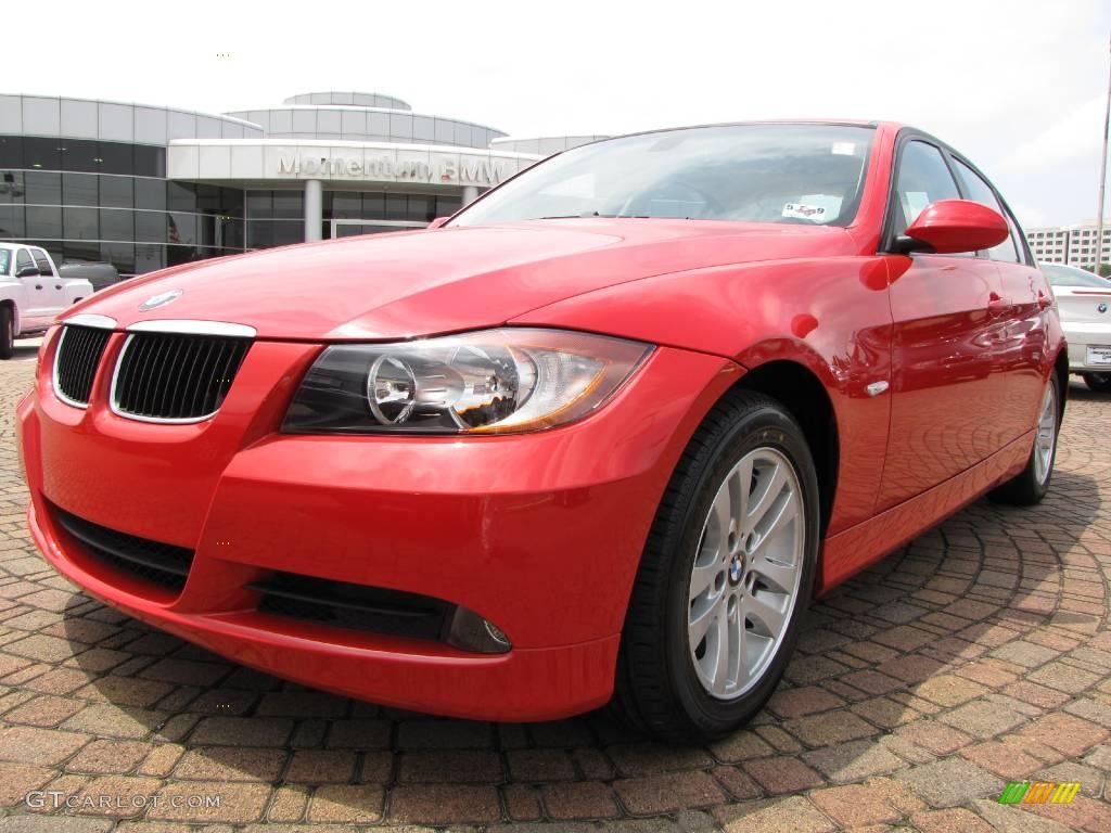 2006 3 Series 325i Sedan - Electric Red / Beige photo #9