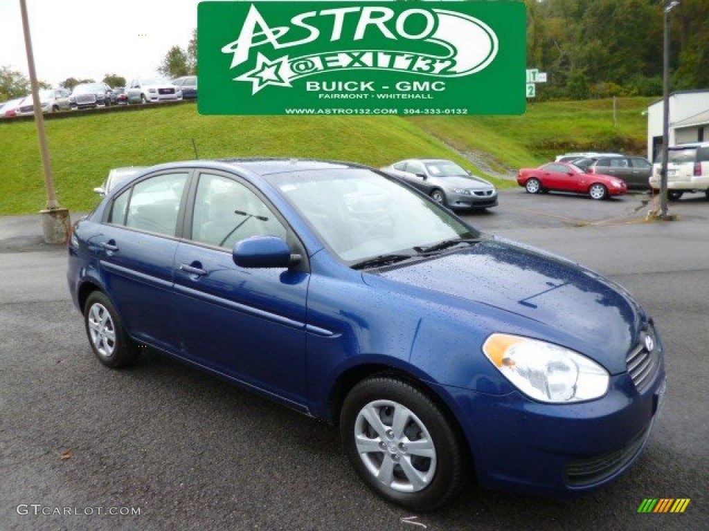 2010 Accent GLS 4 Door - Dark Sapphire Blue / Gray photo #1